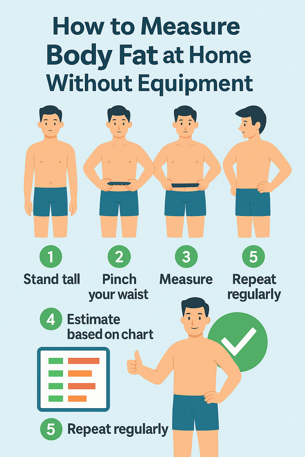 Checking body fat at home without tools